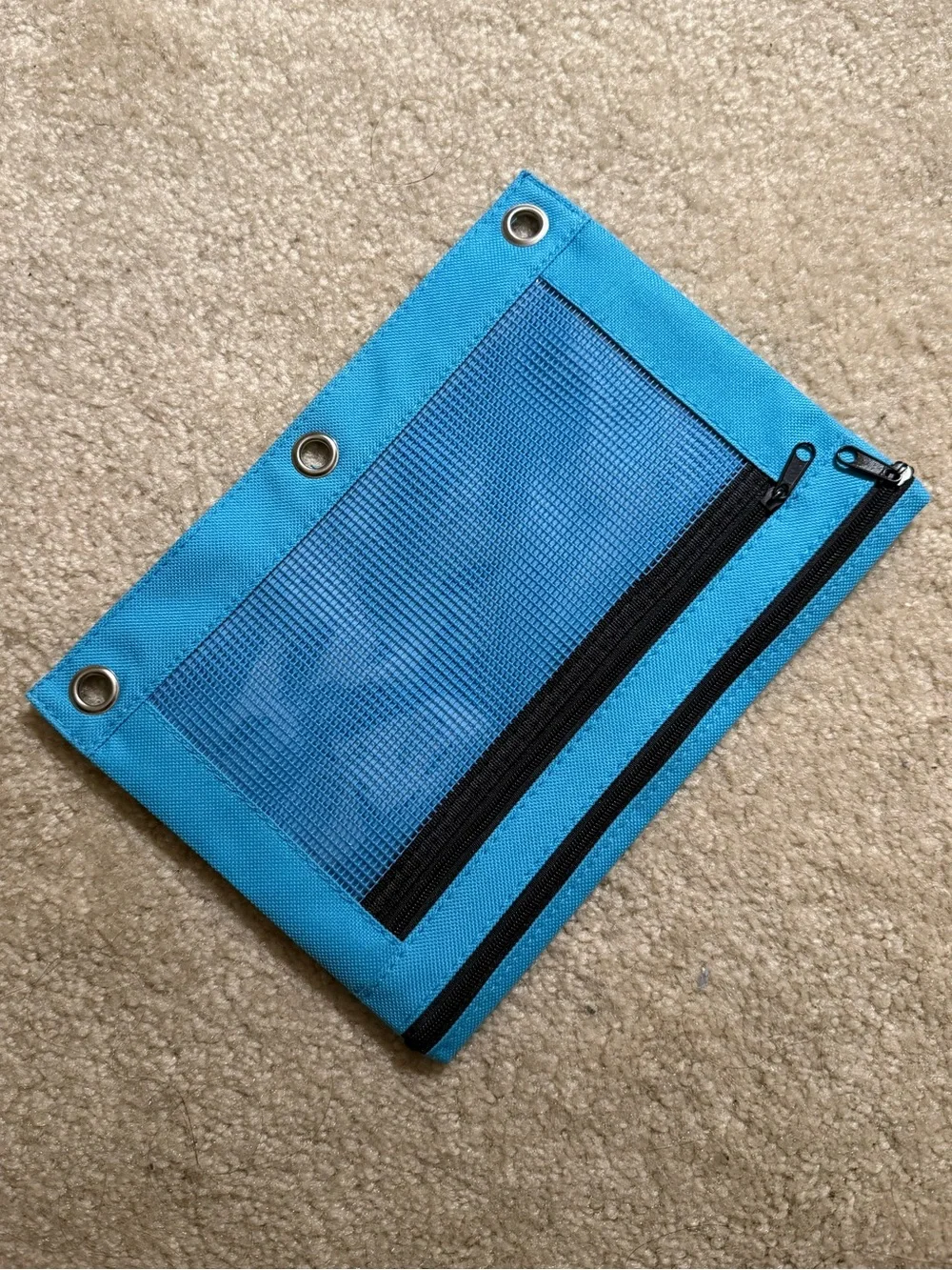 enday blue double zipper pencil pouch